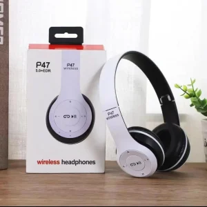 P47 Wireless Headphones Black Fast Charge Battery