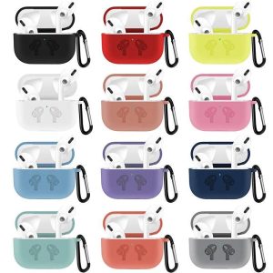 Airpods Pro 2 Silicone Case with Carabiner Hook